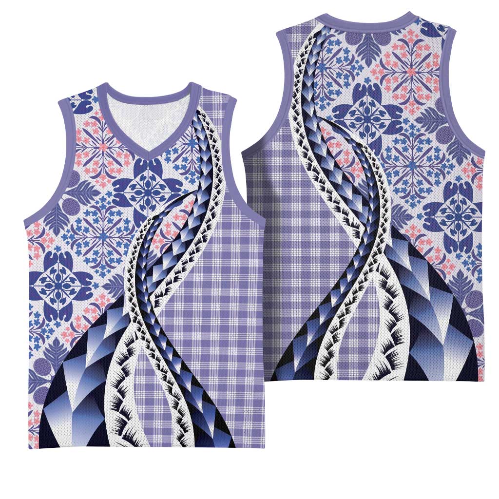 Aloha Vintage Palaka Floral Hawaiian Quilt Basketball Jersey Poni Motif LT9 - Polynesian Pride