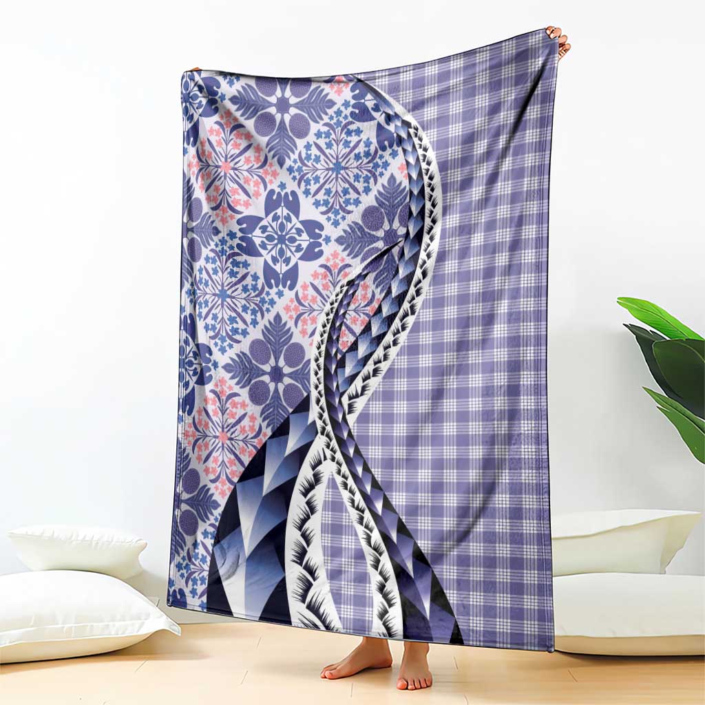 Aloha Vintage Palaka Floral Hawaiian Quilt Blanket Poni Motif - Polynesian Pride