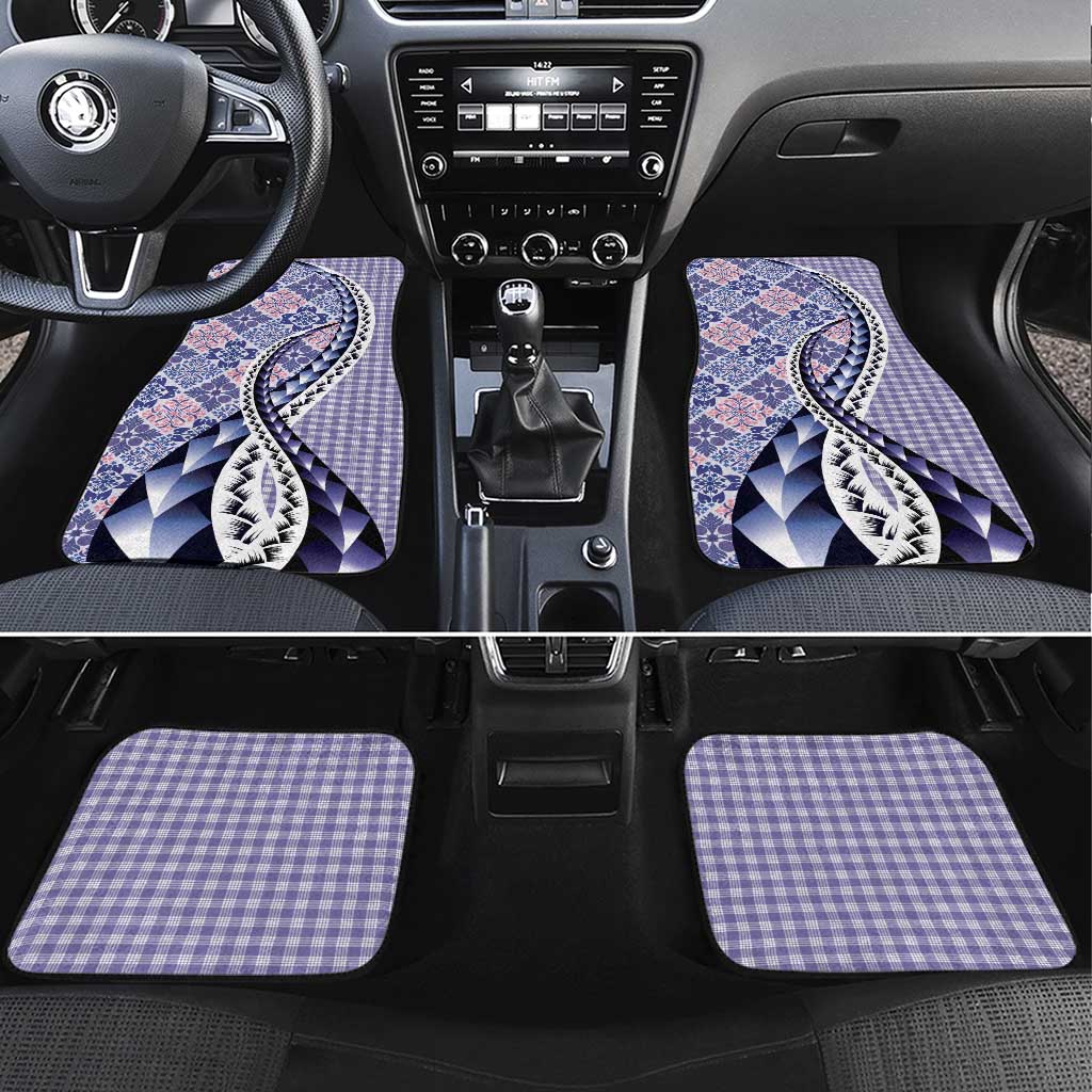 Aloha Vintage Palaka Floral Hawaiian Quilt Car Mats Poni Motif - Polynesian Pride