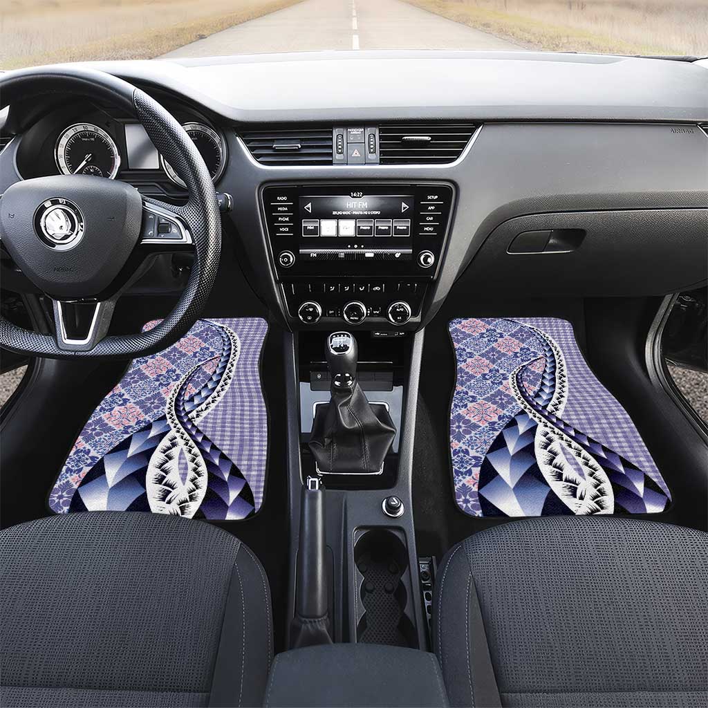 Aloha Vintage Palaka Floral Hawaiian Quilt Car Mats Poni Motif - Polynesian Pride