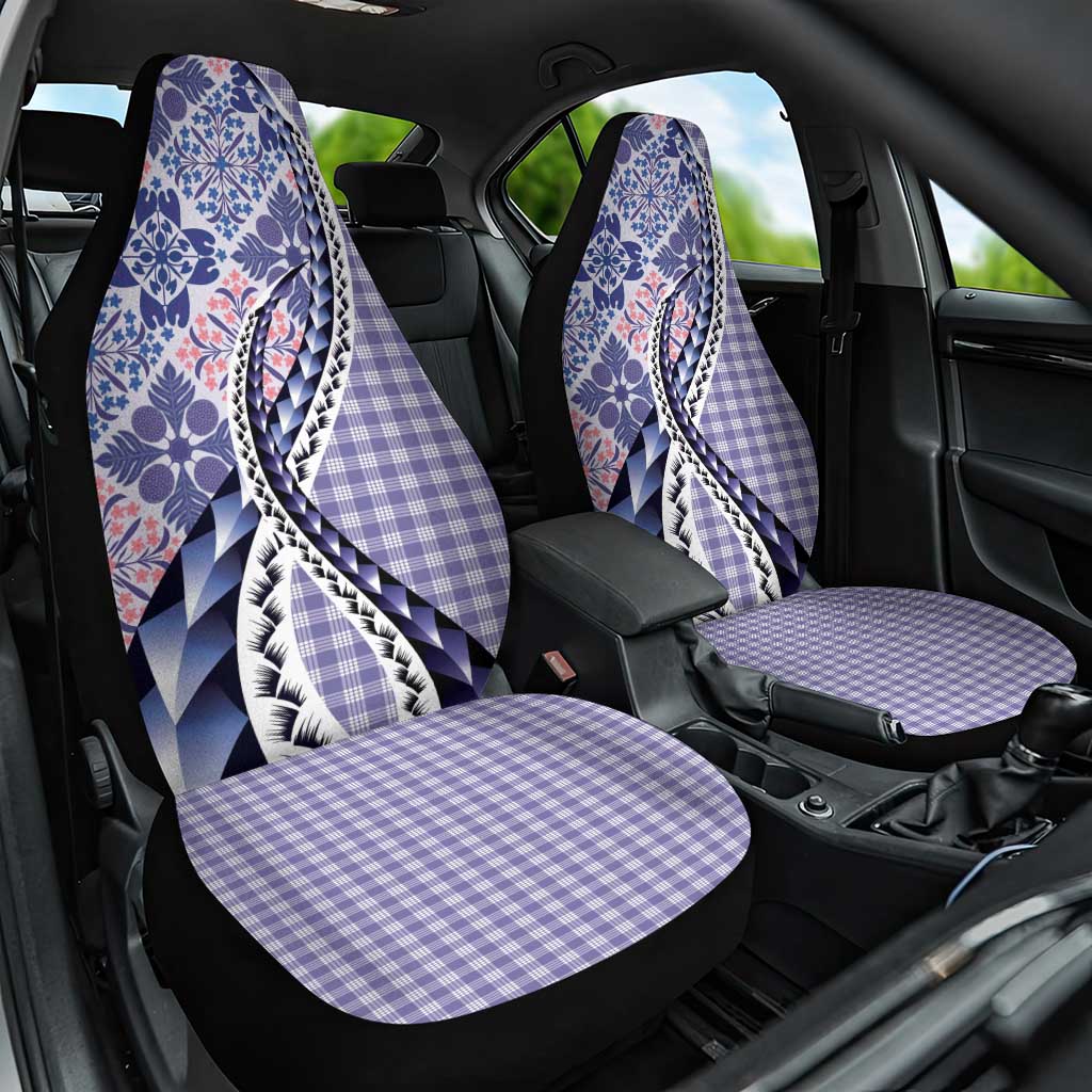 Aloha Vintage Palaka Floral Hawaiian Quilt Car Seat Cover Poni Motif LT9 One Size Purple - Polynesian Pride