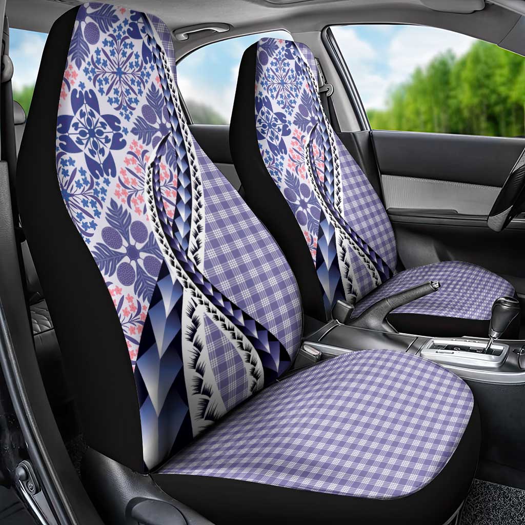 Aloha Vintage Palaka Floral Hawaiian Quilt Car Seat Cover Poni Motif LT9 - Polynesian Pride