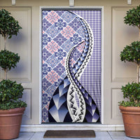 Aloha Vintage Palaka Floral Hawaiian Quilt Door Cover Poni Motif LT9 Purple - Polynesian Pride