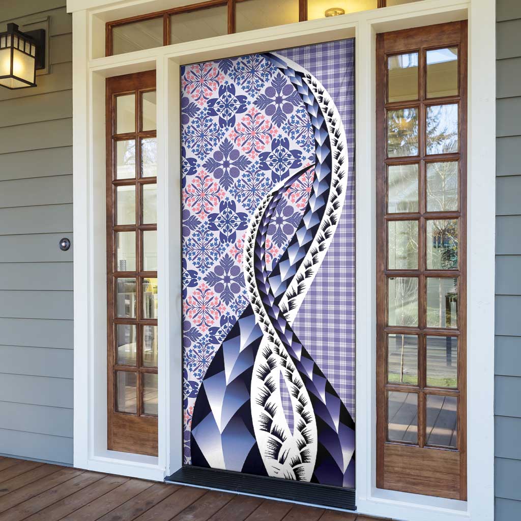 Aloha Vintage Palaka Floral Hawaiian Quilt Door Cover Poni Motif LT9 - Polynesian Pride