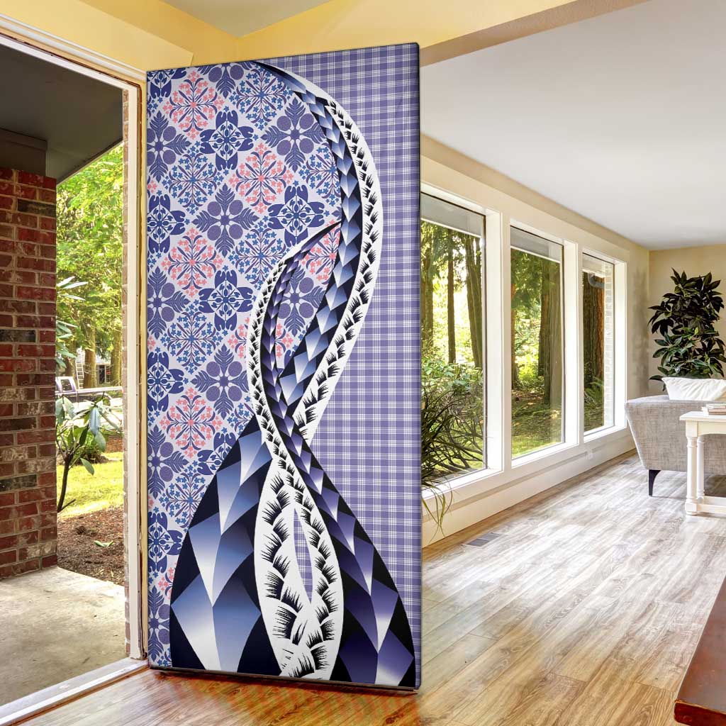 Aloha Vintage Palaka Floral Hawaiian Quilt Door Cover Poni Motif LT9 - Polynesian Pride