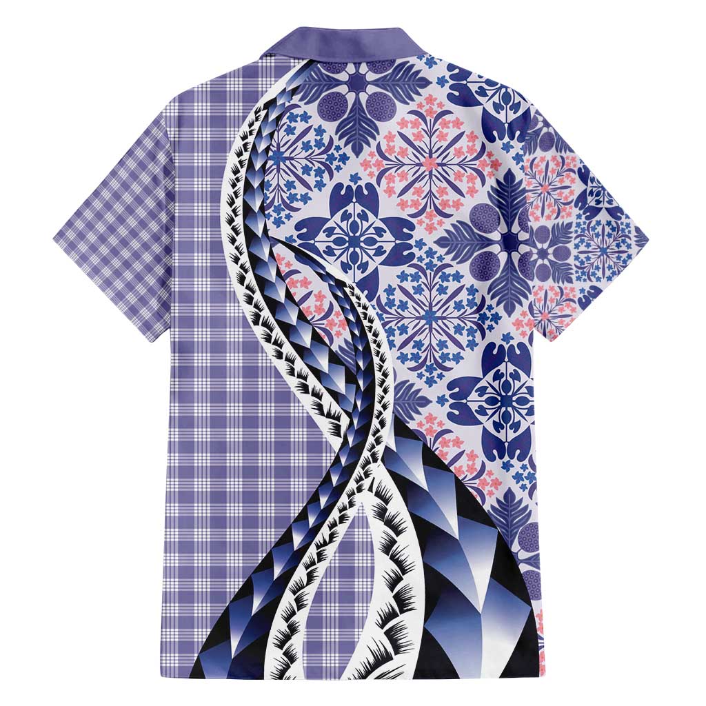 Aloha Vintage Palaka Floral Hawaiian Quilt Family Matching Tank Maxi Dress and Hawaiian Shirt Poni Motif LT9 - Polynesian Pride