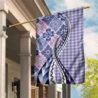 Aloha Vintage Palaka Floral Hawaiian Quilt Garden Flag Poni Motif LT9 House Flag Purple - Polynesian Pride