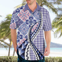 Aloha Vintage Palaka Floral Hawaiian Quilt Hawaiian Shirt Poni Motif LT9 - Polynesian Pride