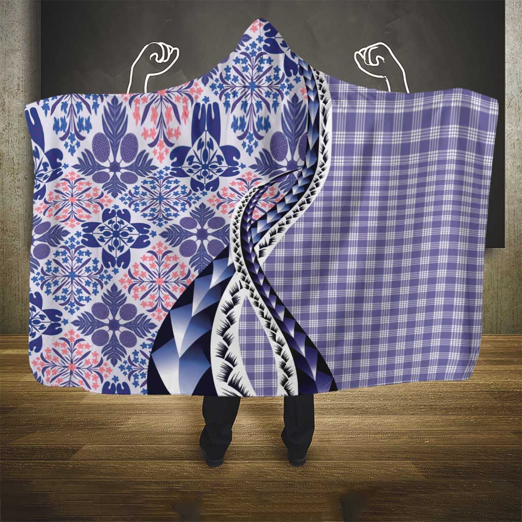 Aloha Vintage Palaka Floral Hawaiian Quilt Hooded Blanket Poni Motif LT9 - Polynesian Pride