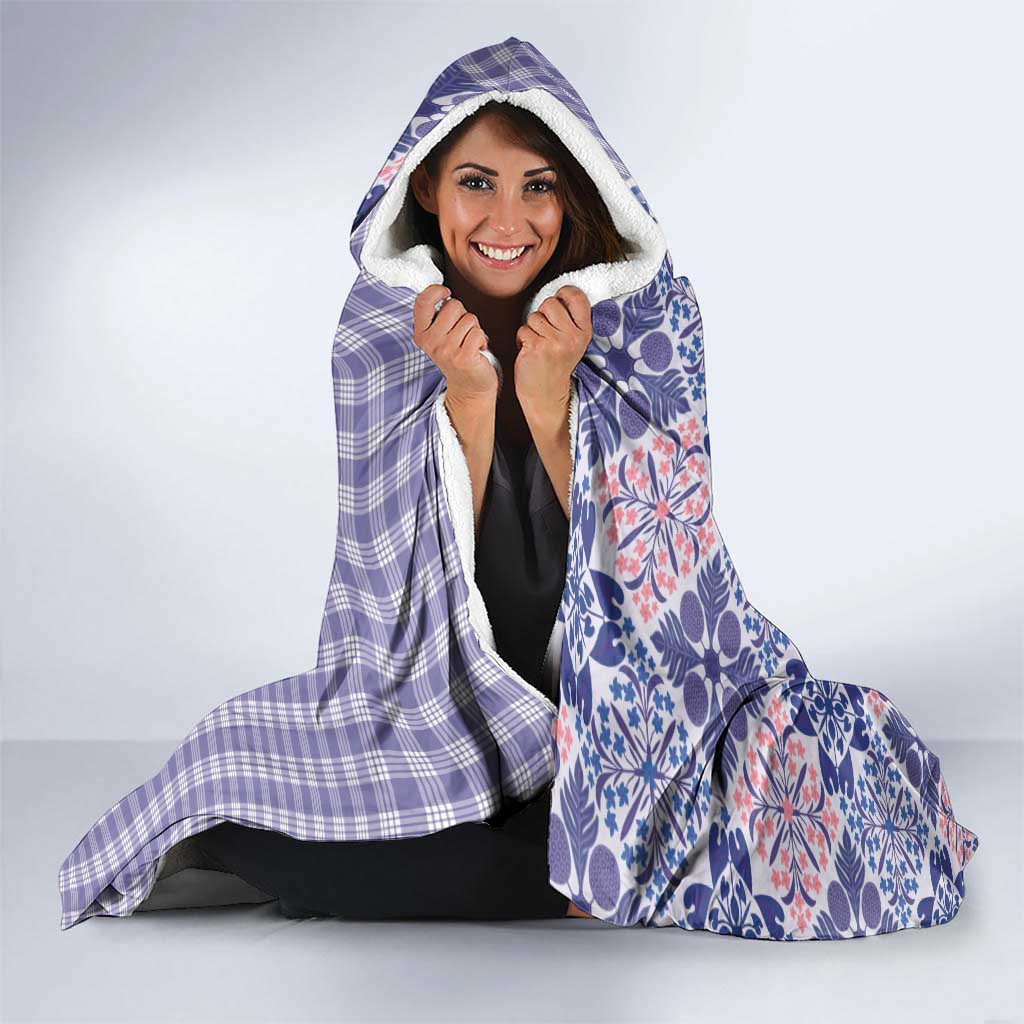 Aloha Vintage Palaka Floral Hawaiian Quilt Hooded Blanket Poni Motif LT9 - Polynesian Pride