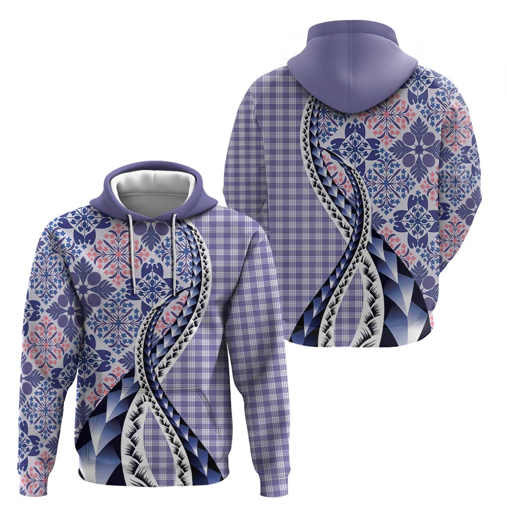 Aloha Vintage Palaka Floral Hawaiian Quilt Hoodie Poni Motif LT9 - Polynesian Pride