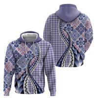 Aloha Vintage Palaka Floral Hawaiian Quilt Hoodie Poni Motif LT9 - Polynesian Pride