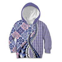 Aloha Vintage Palaka Floral Hawaiian Quilt Kid Hoodie Poni Motif LT9 Hoodie Purple - Polynesian Pride