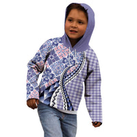 Aloha Vintage Palaka Floral Hawaiian Quilt Kid Hoodie Poni Motif LT9 - Polynesian Pride