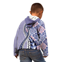 Aloha Vintage Palaka Floral Hawaiian Quilt Kid Hoodie Poni Motif LT9 - Polynesian Pride