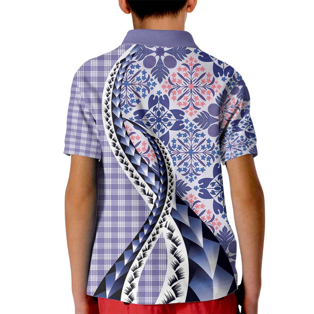 Aloha Vintage Palaka Floral Hawaiian Quilt Kid Polo Shirt Poni Motif LT9 - Polynesian Pride