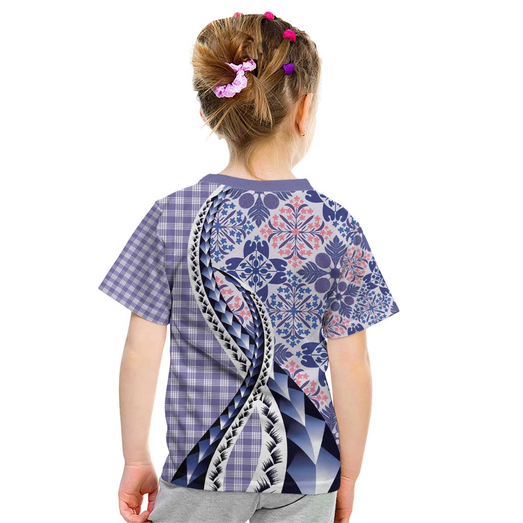 Aloha Vintage Palaka Floral Hawaiian Quilt Kid T Shirt Poni Motif LT9 - Polynesian Pride