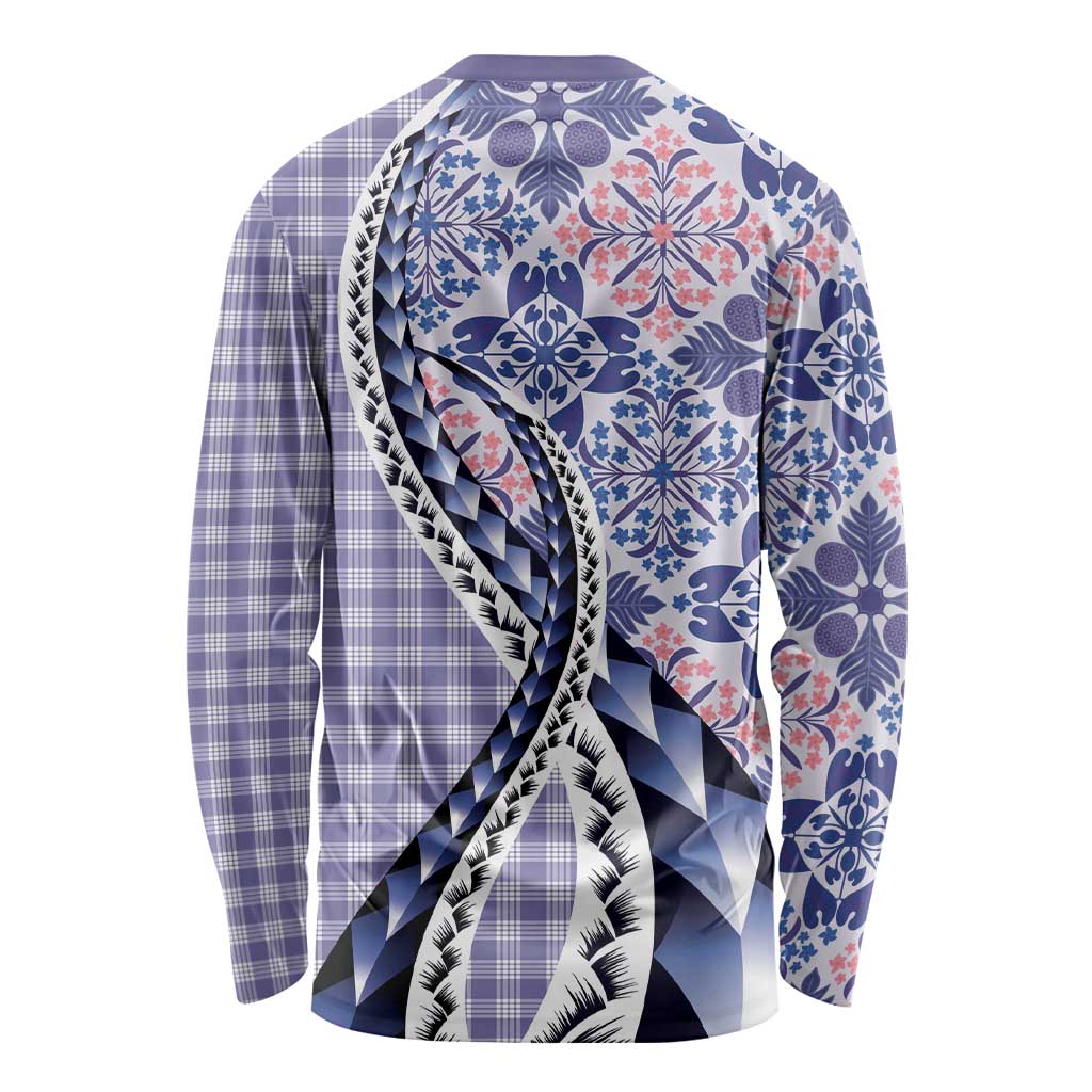 Aloha Vintage Palaka Floral Hawaiian Quilt Long Sleeve Shirt Poni Motif LT9 - Polynesian Pride
