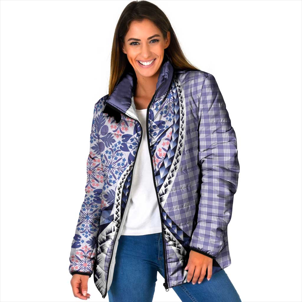 Aloha Vintage Palaka Floral Hawaiian Quilt Padded Jacket Poni Motif - Polynesian Pride