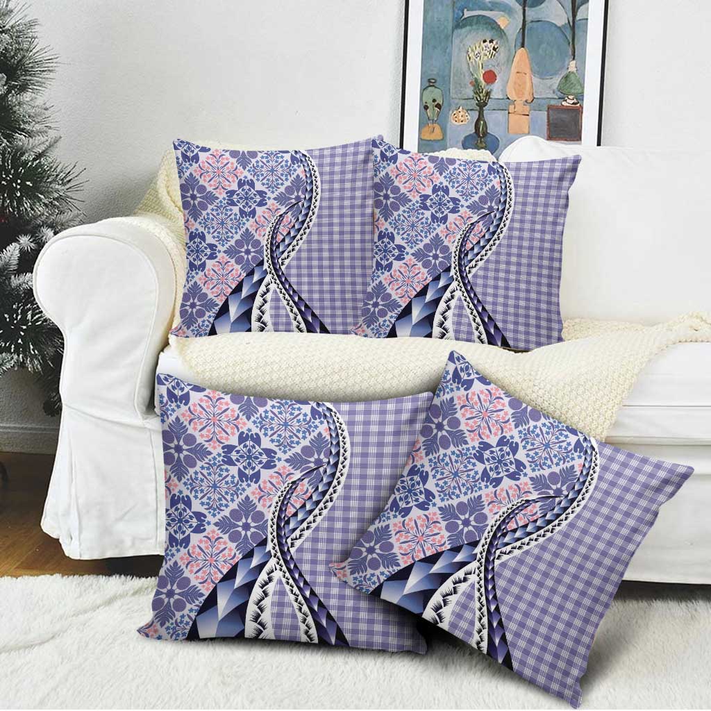 Aloha Vintage Palaka Floral Hawaiian Quilt Pillow Cover Poni Motif - Polynesian Pride