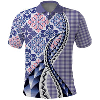 Aloha Vintage Palaka Floral Hawaiian Quilt Polo Shirt Poni Motif LT9 Purple - Polynesian Pride