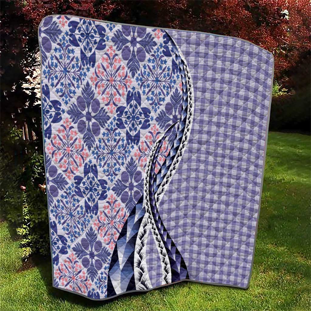 Aloha Vintage Palaka Floral Hawaiian Quilt Quilt Poni Motif - Polynesian Pride