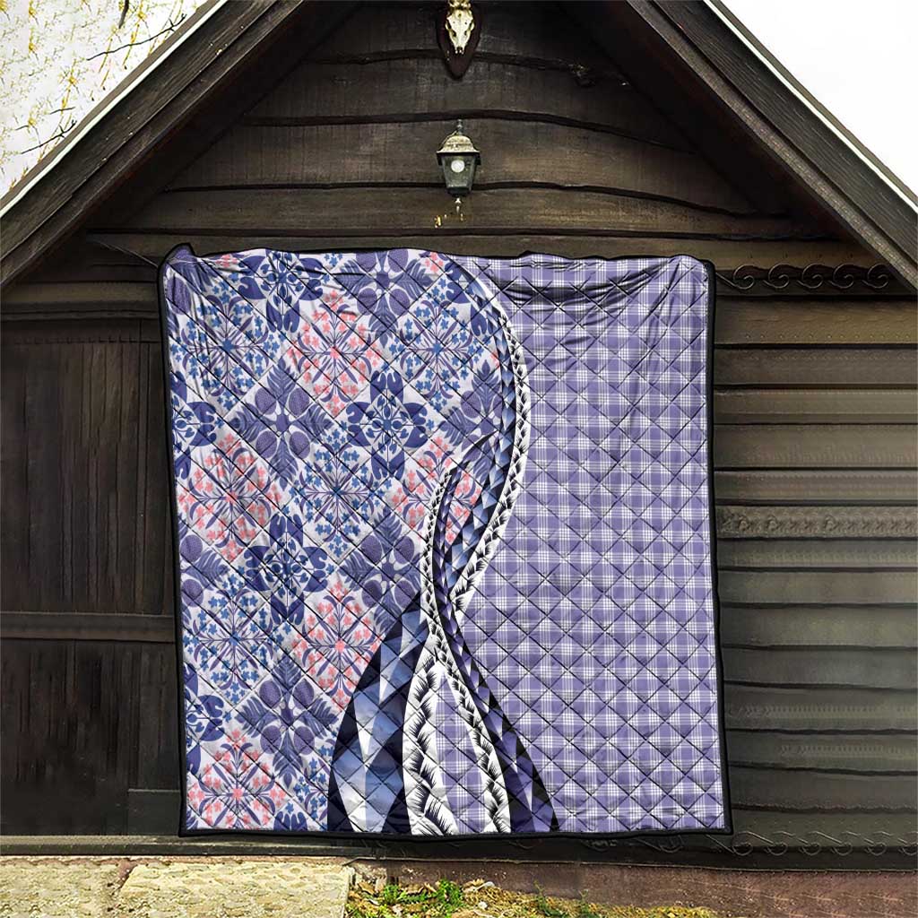 Aloha Vintage Palaka Floral Hawaiian Quilt Quilt Poni Motif - Polynesian Pride