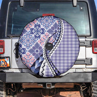 Aloha Vintage Palaka Floral Hawaiian Quilt Spare Tire Cover Poni Motif LT9 Purple - Polynesian Pride