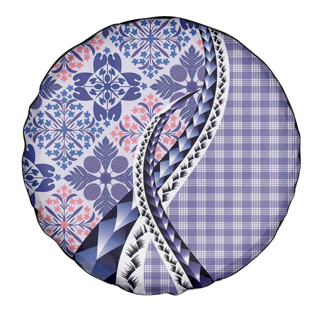 Aloha Vintage Palaka Floral Hawaiian Quilt Spare Tire Cover Poni Motif LT9 - Polynesian Pride
