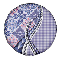 Aloha Vintage Palaka Floral Hawaiian Quilt Spare Tire Cover Poni Motif LT9 - Polynesian Pride