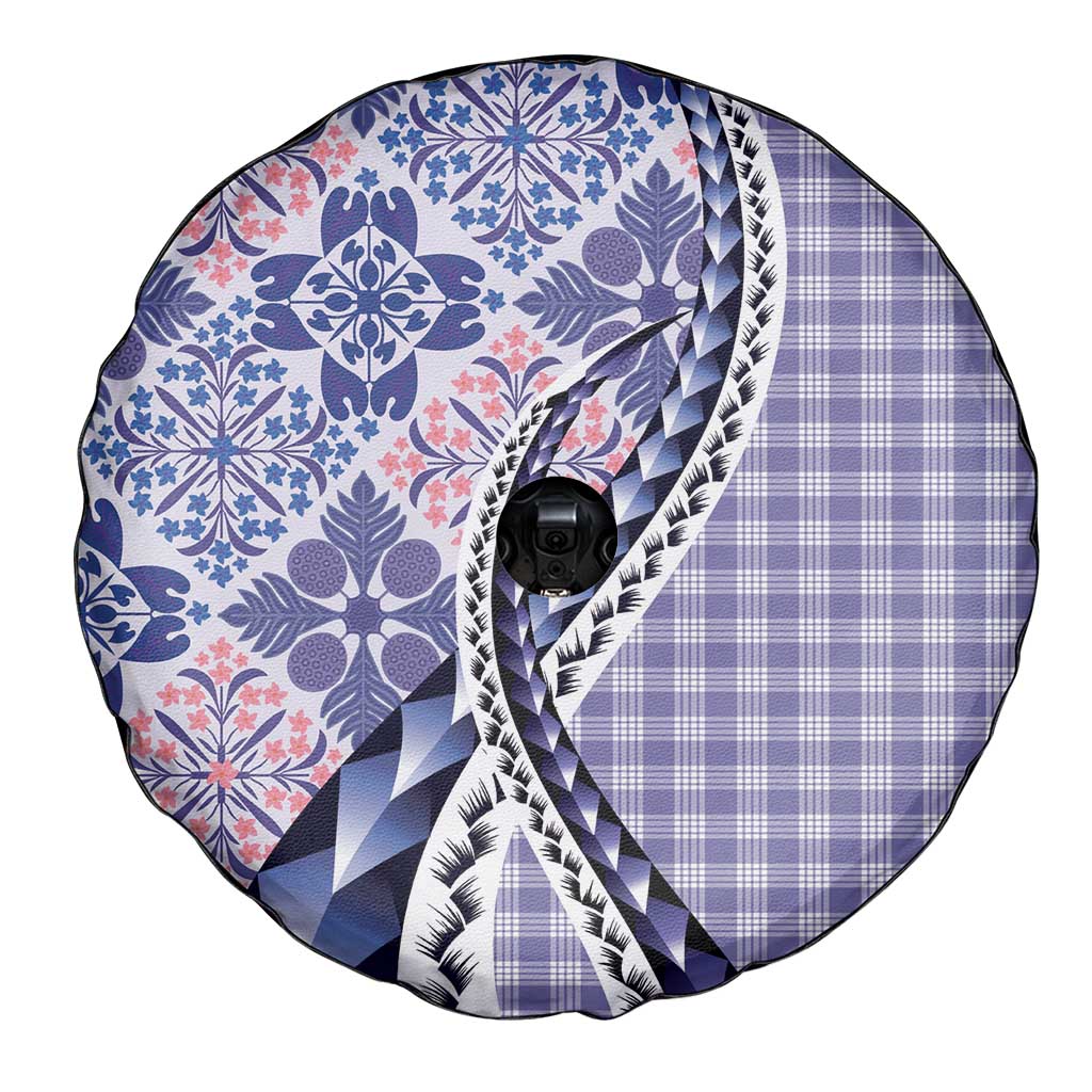 Aloha Vintage Palaka Floral Hawaiian Quilt Spare Tire Cover Poni Motif LT9 - Polynesian Pride