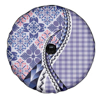 Aloha Vintage Palaka Floral Hawaiian Quilt Spare Tire Cover Poni Motif LT9 - Polynesian Pride