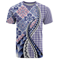 Aloha Vintage Palaka Floral Hawaiian Quilt T Shirt Poni Motif LT9 Purple - Polynesian Pride