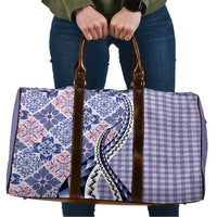 Aloha Vintage Palaka Floral Hawaiian Quilt Travel Bag Poni Motif LT9 Purple - Polynesian Pride