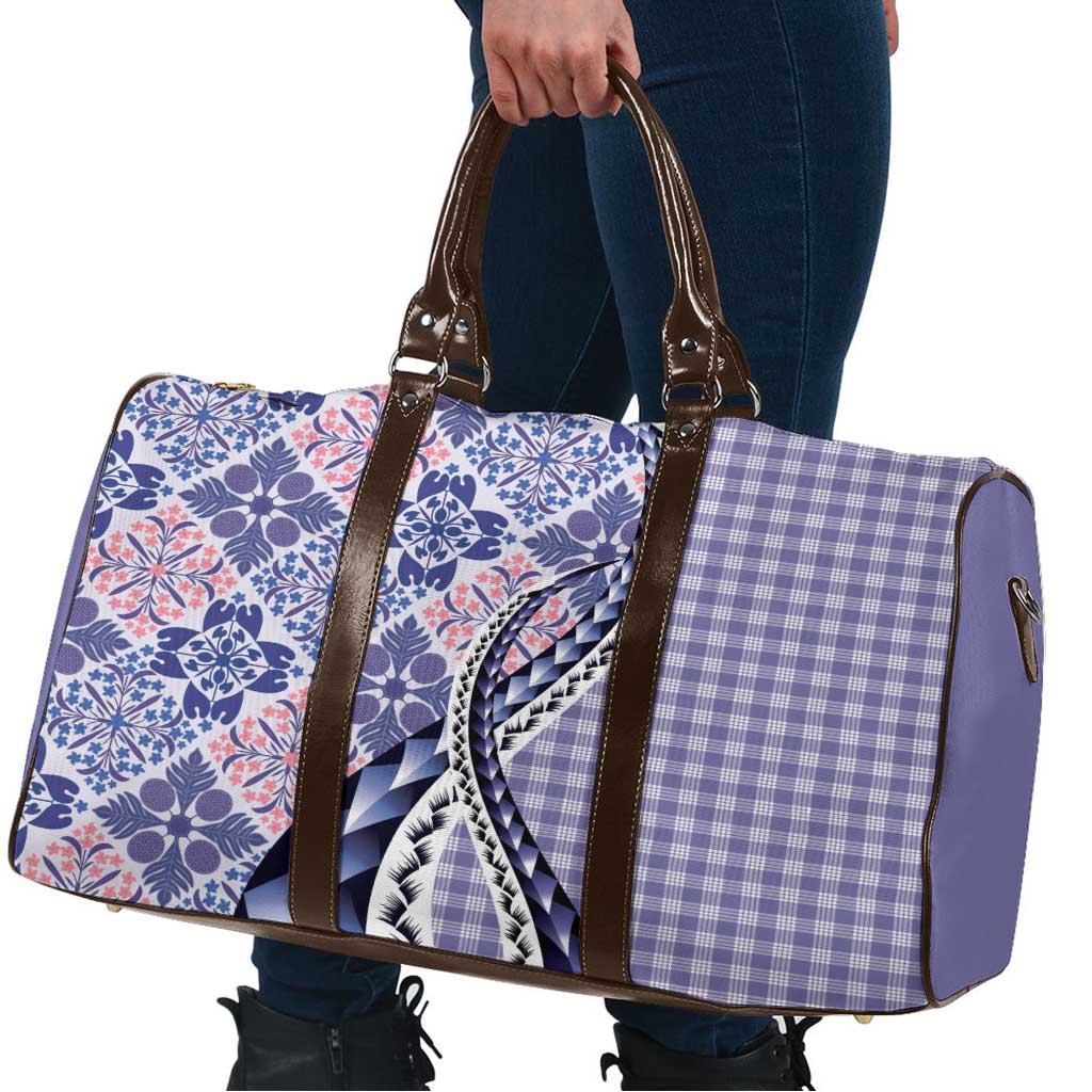 Aloha Vintage Palaka Floral Hawaiian Quilt Travel Bag Poni Motif LT9 - Polynesian Pride