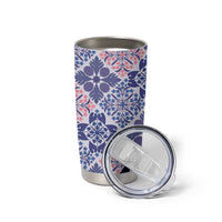 Aloha Vintage Palaka Floral Hawaiian Quilt Tumbler Cup Poni Motif LT9 - Polynesian Pride
