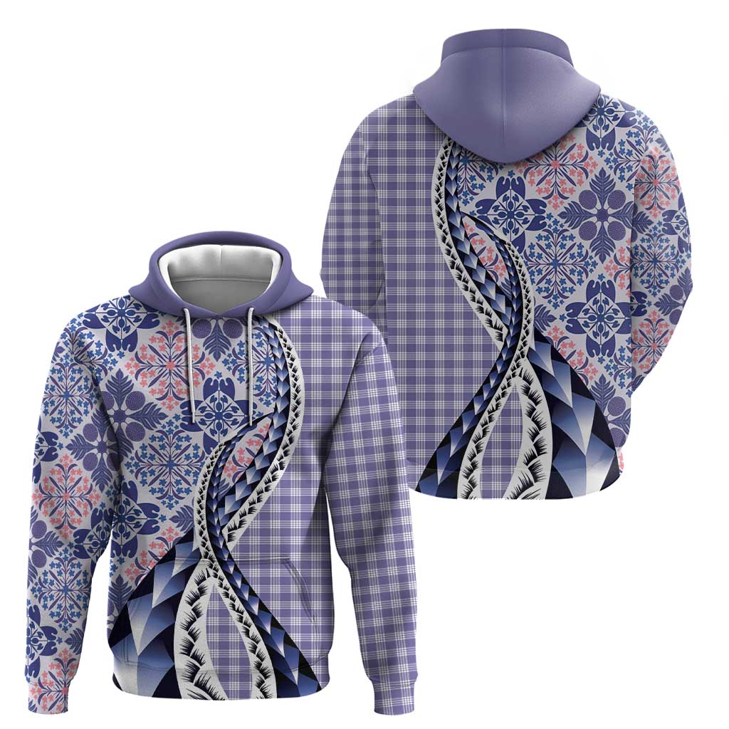 Aloha Vintage Palaka Floral Hawaiian Quilt Zip Hoodie Poni Motif LT9 - Polynesian Pride
