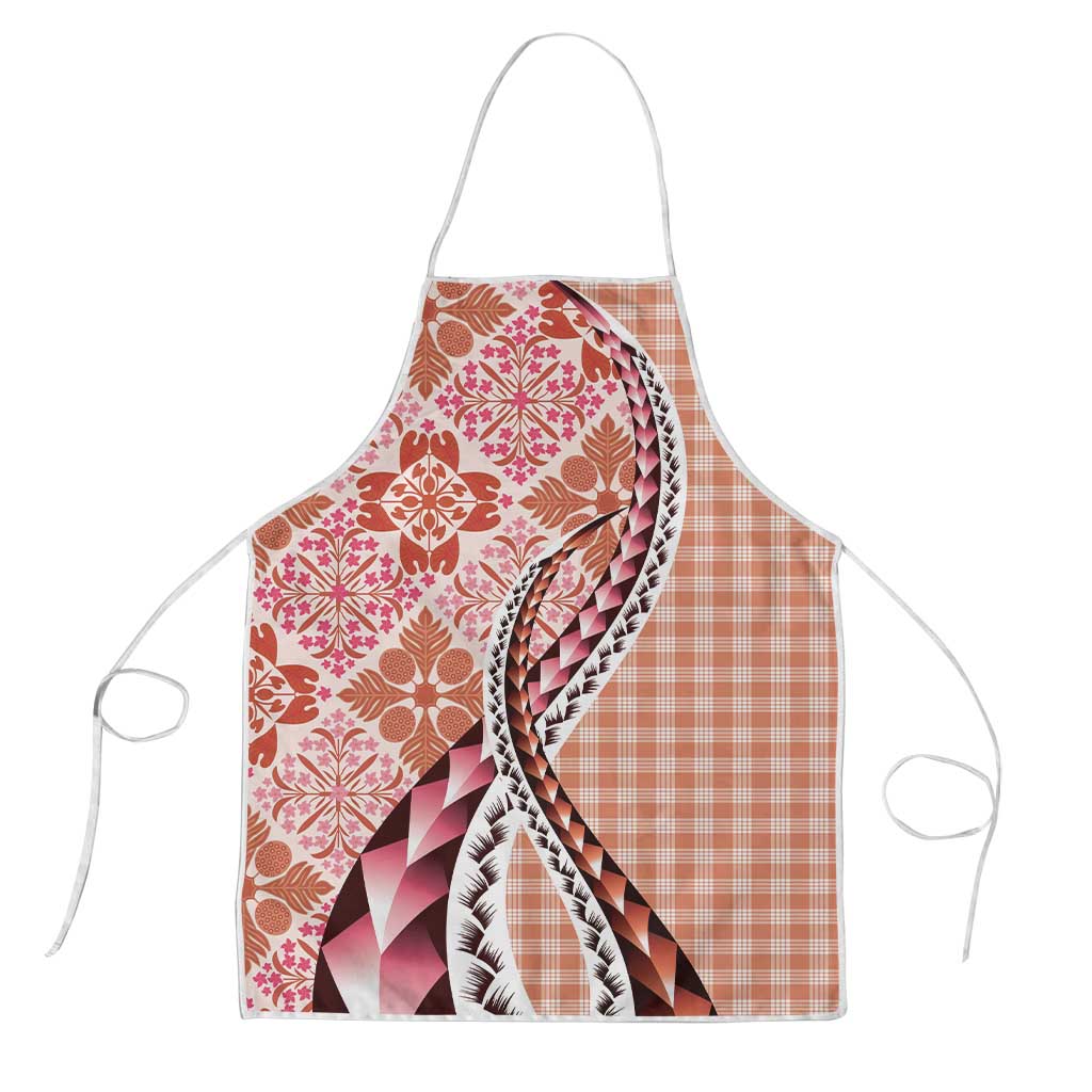 Aloha Vintage Palaka Floral Hawaiian Quilt Apron Ulaula Motif - Polynesian Pride