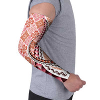 Aloha Vintage Palaka Floral Hawaiian Quilt Arm Sleeves Ulaula Motif - Polynesian Pride