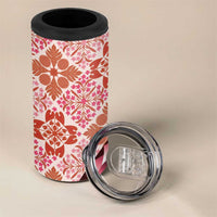 Aloha Vintage Palaka Floral Hawaiian Quilt 4 in 1 Can Cooler Tumbler Ulaula Motif LT9 - Polynesian Pride