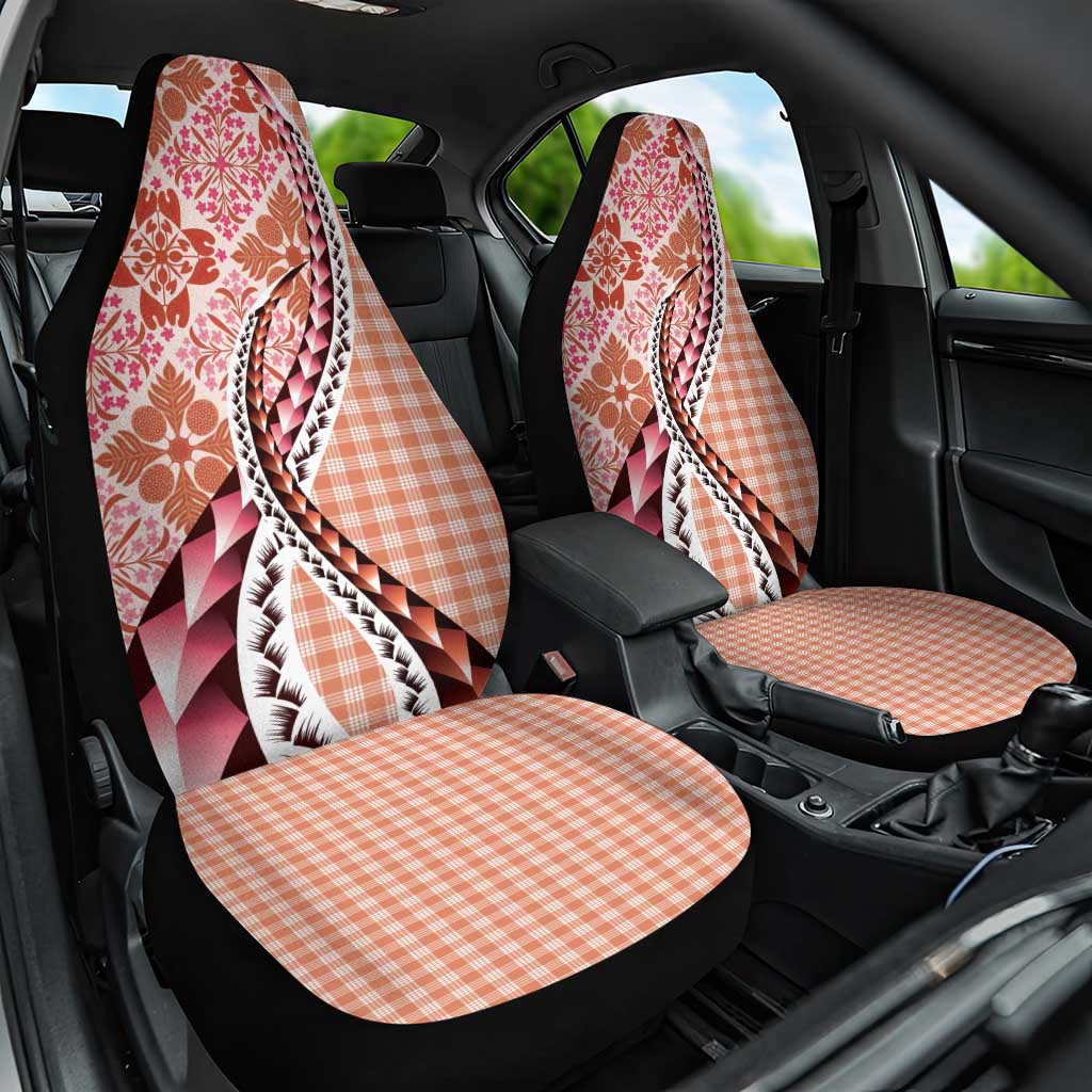 Aloha Vintage Palaka Floral Hawaiian Quilt Car Seat Cover Ulaula Motif LT9 One Size Red - Polynesian Pride