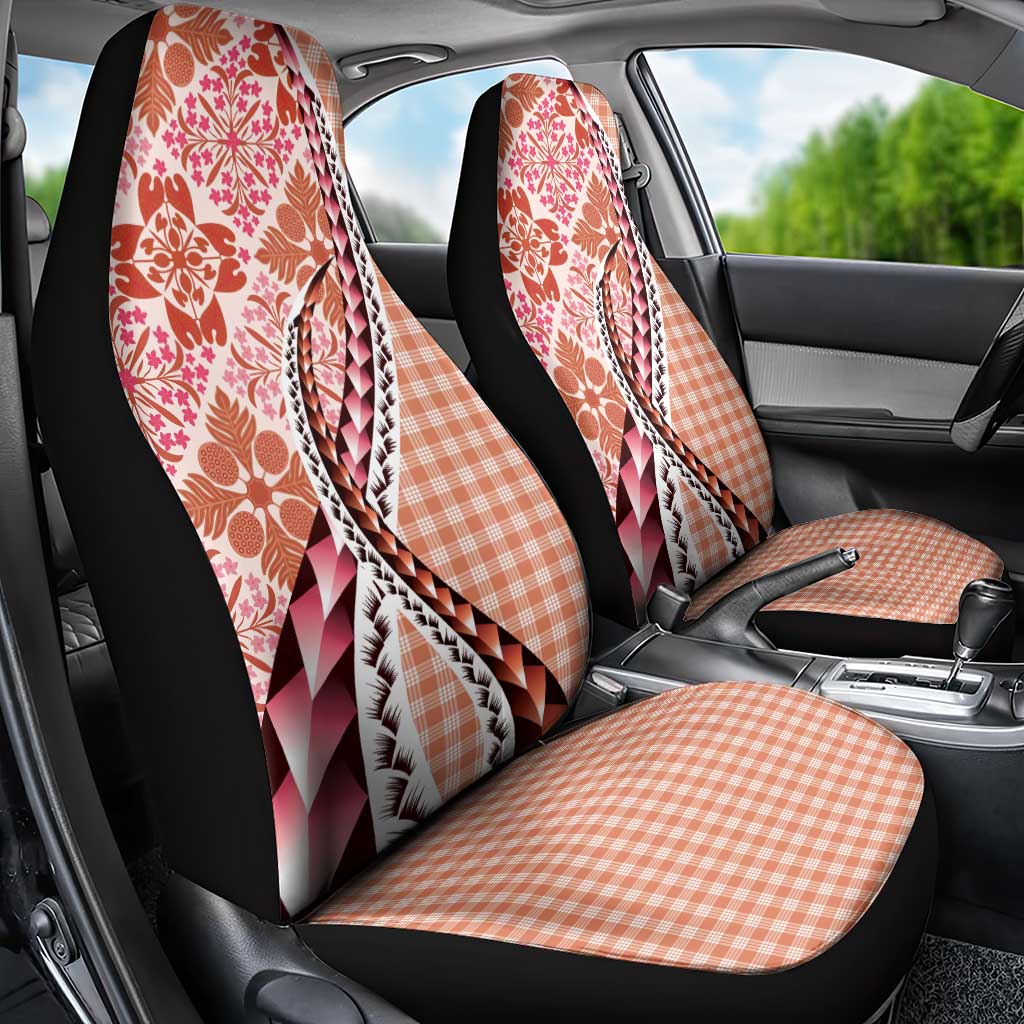 Aloha Vintage Palaka Floral Hawaiian Quilt Car Seat Cover Ulaula Motif LT9 - Polynesian Pride