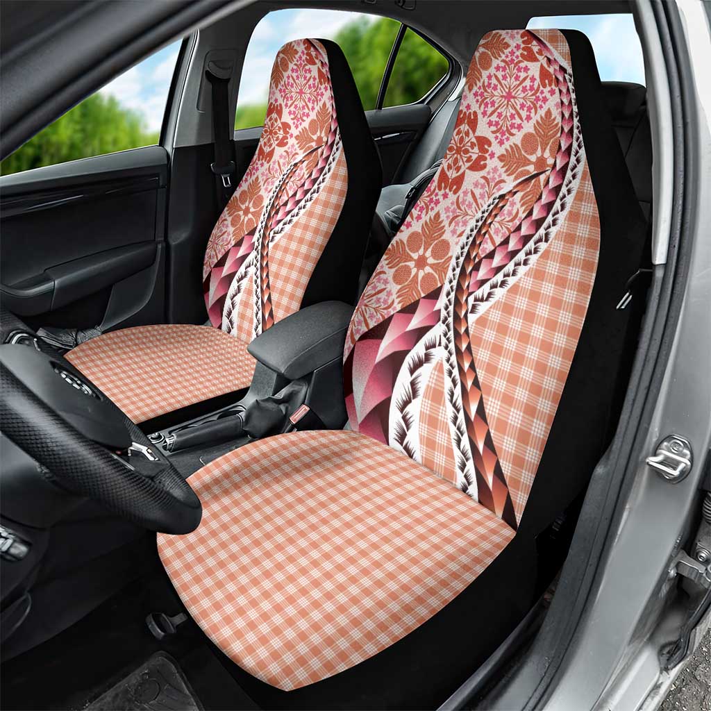 Aloha Vintage Palaka Floral Hawaiian Quilt Car Seat Cover Ulaula Motif LT9 - Polynesian Pride