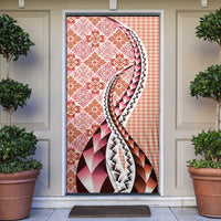 Aloha Vintage Palaka Floral Hawaiian Quilt Door Cover Ulaula Motif LT9 Red - Polynesian Pride