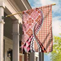 Aloha Vintage Palaka Floral Hawaiian Quilt Garden Flag Ulaula Motif LT9 House Flag Red - Polynesian Pride
