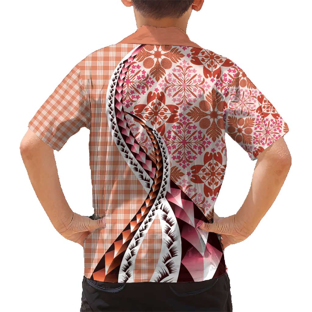 Aloha Vintage Palaka Floral Hawaiian Quilt Hawaiian Shirt Ulaula Motif LT9 - Polynesian Pride