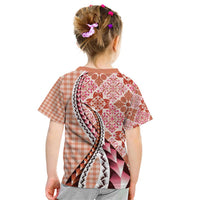 Aloha Vintage Palaka Floral Hawaiian Quilt Kid T Shirt Ulaula Motif LT9 - Polynesian Pride