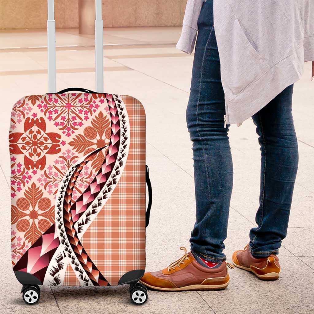 Aloha Vintage Palaka Floral Hawaiian Quilt Luggage Cover Ulaula Motif LT9 Red - Polynesian Pride