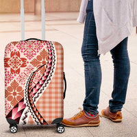 Aloha Vintage Palaka Floral Hawaiian Quilt Luggage Cover Ulaula Motif LT9 Red - Polynesian Pride