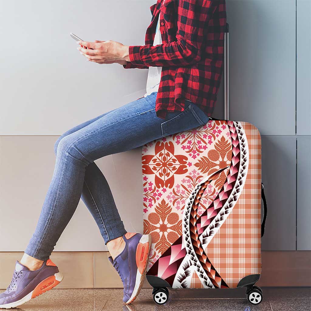 Aloha Vintage Palaka Floral Hawaiian Quilt Luggage Cover Ulaula Motif LT9 - Polynesian Pride